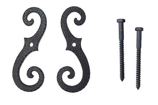 Picture of Black Large Scroll Shutter Dog w/Lag Bolt (1 pair)