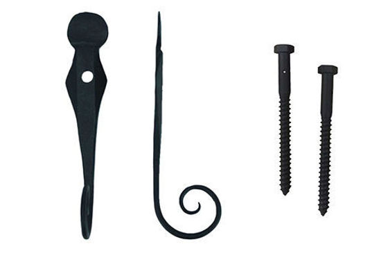Picture of Black English Rat Tail Shutter Dog w/Lag Bolt (1 pair)