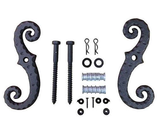 Picture of Black (Powder Coated) Scroll Dog w/Lag Bolt Value Pack (1 pair)